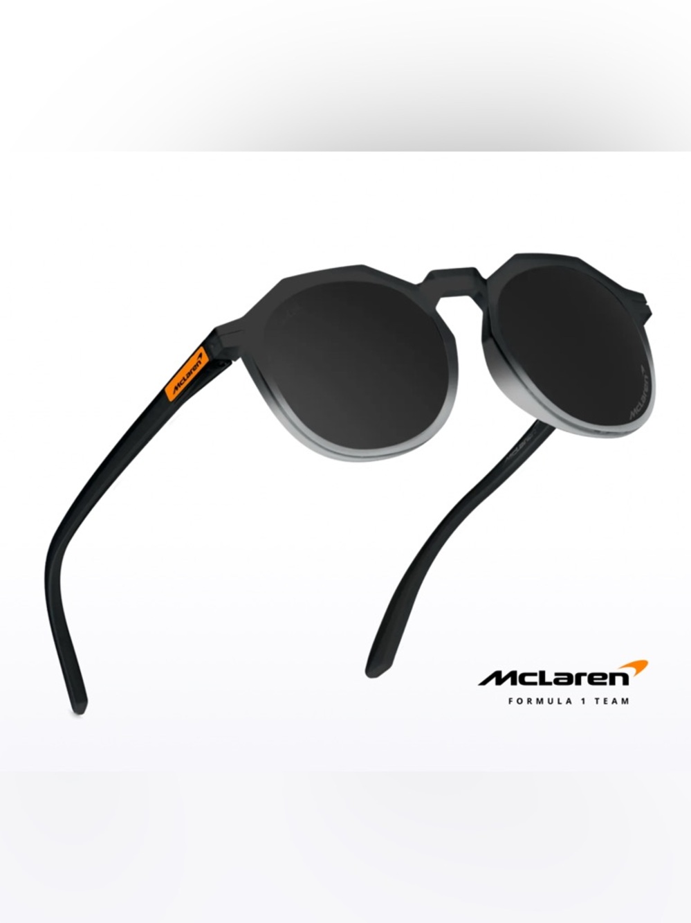 McLaren Men's Black & Gray Round Sunglasses
